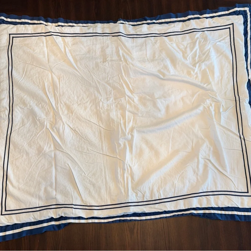 Baby Gap Blanket + Lambs & Ivy Baby Blanket Blue White Striped Cotton Bundle